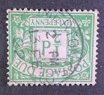 GB postage due SG D1wi ½d emerald 1914-22. Used.  Ref FF11