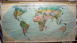 Vintage Rollable World Map Great Landscapes of the Earth Poster Wallchart