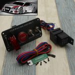 UK Car Ignition Engine Start Push Button Panel Racing 2-Toggle Switch &Relay Kit