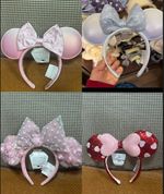  Authentic Disney Parks Minnie Mouse Pink Blue Ears Valentines Headband 2026