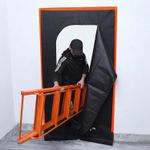 Anti-Dust Door Zip Cover Sheet for Decorating Made of Thick Material 220 x 110cm