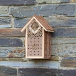 Small Wooden Insect Bee House Natural Wood Bug Hotel Shelter Garden Nest Box