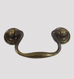 Antique Brass Traditional Swan Drop Cabinet Drawer Door Pull Handle 64-75mm
