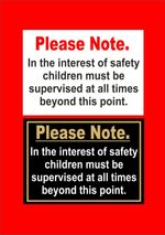 PUB RESTAURANT OR HOTEL SIGN - CHILDREN MUST BE SUPERVISED AT ALL TIMES