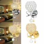 E14 Chrome Crystal LED Wall Light Lamp Bedroom Living Room Home Halloy Decor