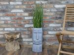Large 45cm Easter Island Head Planter Stone Moai Face Bust Plant Pot Ornament