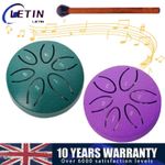 Mini Steel Tongue Drum 3 Inch Sound Healing Drum Kit 6 Tone with Drumsticks DE