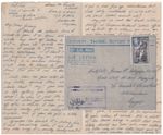 WW2 WRNS Air Mail letter 1945 Colombo CEYLON to HMS Mosquito Egypt Censored