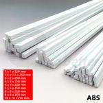 250mm White Solid ABS Plastic Square Rod Bar Strip Modelling Craft Material DIY