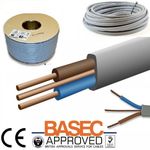 TWIN AND EARTH QUALITY ELECTRICAL CABLE WIRE 6242Y GREY BASEC VARIOUS LENGTH UK