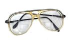 Vintage AO Aviator Eyeglasses Sunglasses Z87 Pilot 145A Amber Black Trim #206