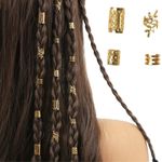 40PCS Metal Hair Braid Rings Dreadlock Cuff Beads Clips Women Braiding