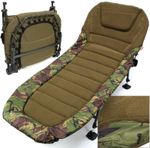 Carp Fishing Bedchair Large 208cm 6 Leg Camo Padded Fleece Flat Bed Camping