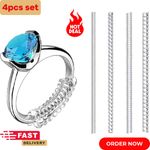 4x Ring Size Adjuster Transparent Spiral Cord Resizer Reducer Length Aprox 10cm