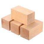 4Pcs Basswood Carving Block 6"x2"x2" Square Wooden Dowels Blocks for DIY