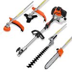 52CC 5-in-1 Hedge Trimmer Multi Tool Petrol Strimmer BrushCutter Garden Chainsaw