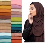 High Quality Crimp Crinkle Style Maxi Big Size Hijab Scarf Scarves 80 Colours