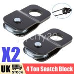 2PCS Heavy Duty Winch Snatch Block Pulley Off Road 4x4 Recovery 4 Ton Tonne UK