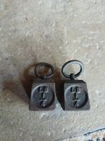Antique Cast Iron 1/4 Ib Broad Arrow Marked GPO Ring Weights, Price Is For One