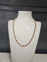 9ct Yellow Gold Anchor Marine Puffer Unique Chain Necklace 21.5 Inch