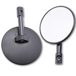Handlebar End Mirrors Pair Plastic in Black Round E-Tested Shin Yo Superbike