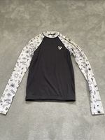 Billabong Youth Rash Vest Size 14 Years Long Sleeve Black White Surf Surfing Top