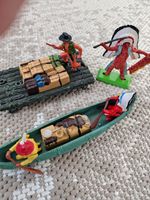 Timpo or  Britains Cowboy And Indians With Raft And Canoe