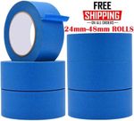 BLUE MASKING TAPE 50M X 25MM-50MM PAINTERS DIY CRAFTS UV-RESISTANT CLEAN PEEL