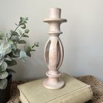 Vintage Soapstone Candle Holder Carved Stone Candlestick Rustic Neutral Decor