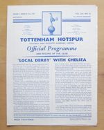 TOTTENHAM HOTSPUR v CHELSEA 1960/1961 Exc Condition Football Programme - Double