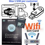 1 x SMARTY UK  DATA ONLY Sim Card WiFi ,MiFi & phones