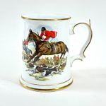 VINTAGE ROYAL GRAFTON HUNTING SCENE MUG HORSE RIDER HOUNDS FOX HUNT TANKARD
