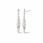 Clogau Welsh Silver & 9ct Rose Gold Lover's Twist Drop Earrings Wales New