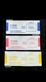 10 x £10 10 x £20 10 x £50 money bands UK currency straps For the new notes