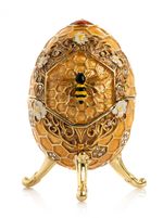 Keren Kopal Honeycomb Bee Egg  Trinket Box Decorated with  Austrian Crystals