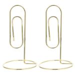 2Pcs Portable Metal Card Clip Holder Gold Office Table Photo Display