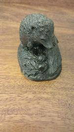 Cameron Darnell Scottish Slate Hedgehog Figurine Signed TWO Mark C 1990s Vintage