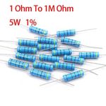 5W Metal Film Resistors 1% Resistor Full Range Available 1 Ohm To 1M Ohm