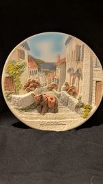 Vintage 79 E.W. Usher D.A. Clovelly Devon Chalkware Plaster 3D Wall Relief Plate