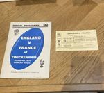 England v France Rugby Union Programme 1974 & Match Ticket