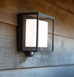 Lutec Curtis Solar LED Outdoor Wall Light PIR Sensor IP54 - Aluminium Frame