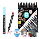 12 Acrylic Paint Pens Markers Porcelain Painting Kit for Rock Ceramic Tiles Wood