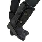 WOMENS BOOTS LOW WEDGE BOOT FUR LINED FAUX SUEDE WINTER WARM FUR SHOES LADIES