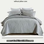 Light Grey Leaf Pattern Quilted  Bedspread 100%cotton  250 x 270 cm