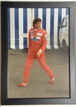 Ayrton Senna Original 1980s McLaren  - Paddock Photo Framed 11x8 Formula 1 +COA