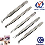 Eyelash Extensions Tweezer Angled Curved Pointed Straight Volume 45D Tweezers