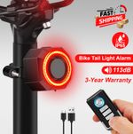 Bike Rear Light Alarm Remote Control Set Green Travel Equipment Safe Anti Lost