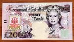 GIBRALTAR: 20 Pounds 2006 UNC P-33a Banknote, Mature Queen Elizabeth II, PP1299X