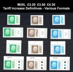 2025 M25L DEFINITIVE SINGLES SETS 3.20, 3.50, 4.30 - COLOUR, DATE, CYLINDER TABS