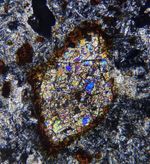 Meteorite NWA 17826  Lunar troctolite melt breccia Microscope Slide Thin Section